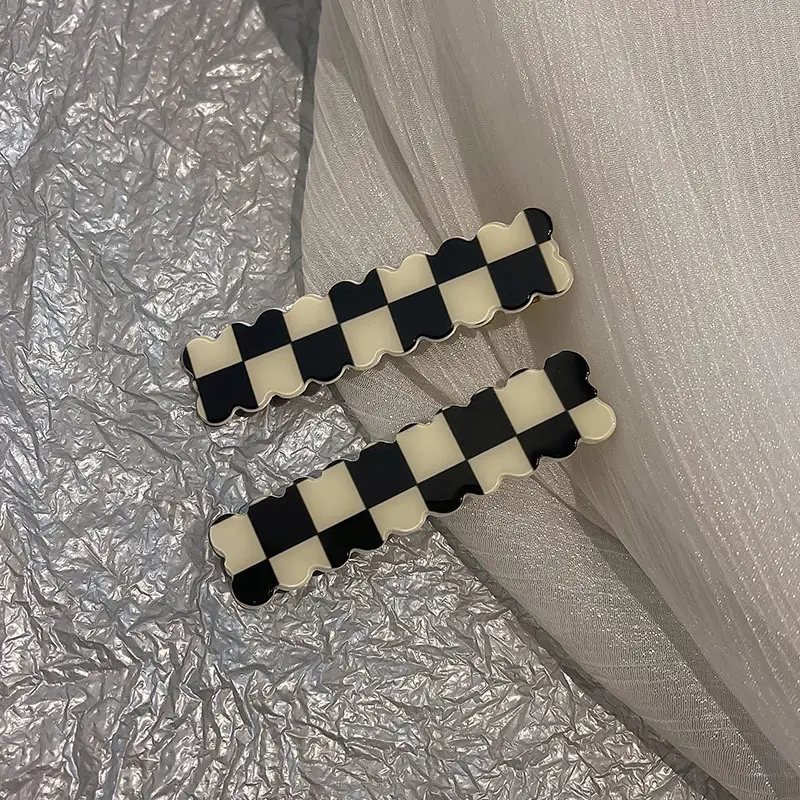 Chessboard Plaid Hairpins Female Side Seamless Summer 2022 - Image 3