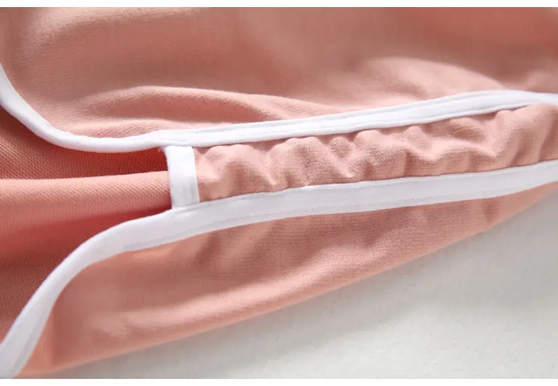 Women's Pink Elastic Waist Shorts with White Trim — feature 11