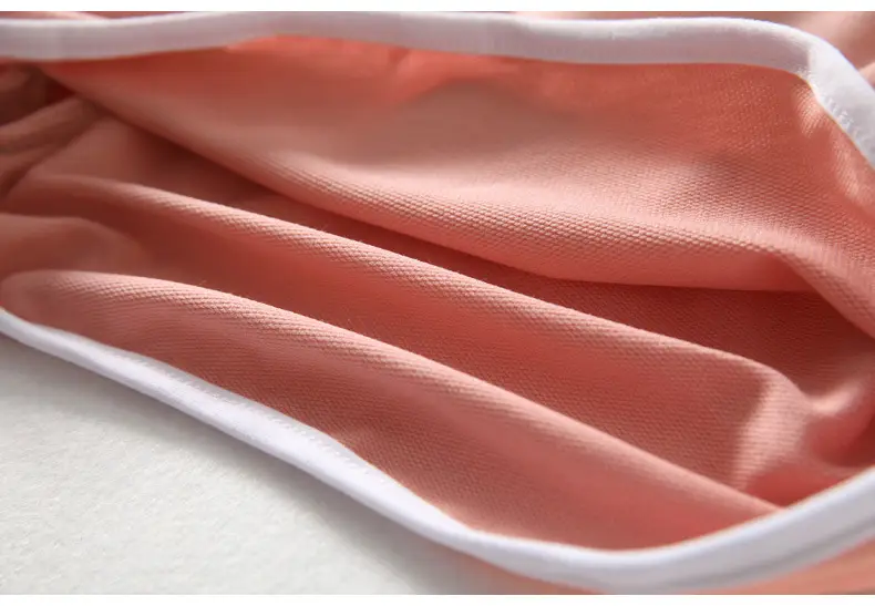 Women's Pink Elastic Waist Shorts with White Trim — feature 12