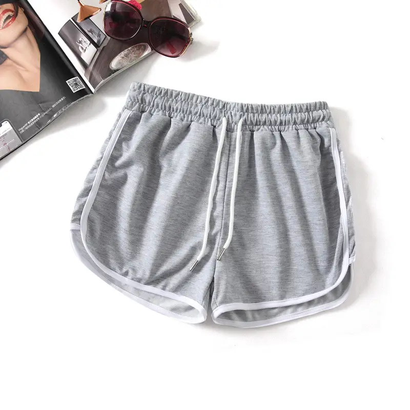 Women's Pink Elastic Waist Shorts with White Trim - Image 3