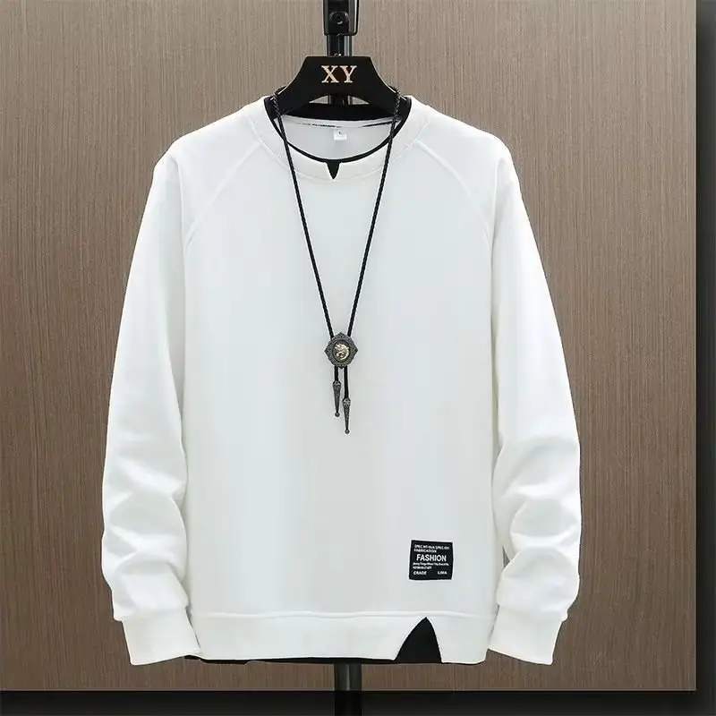 Men's Cream Sweatshirt with Long Sleeve & Neck Band