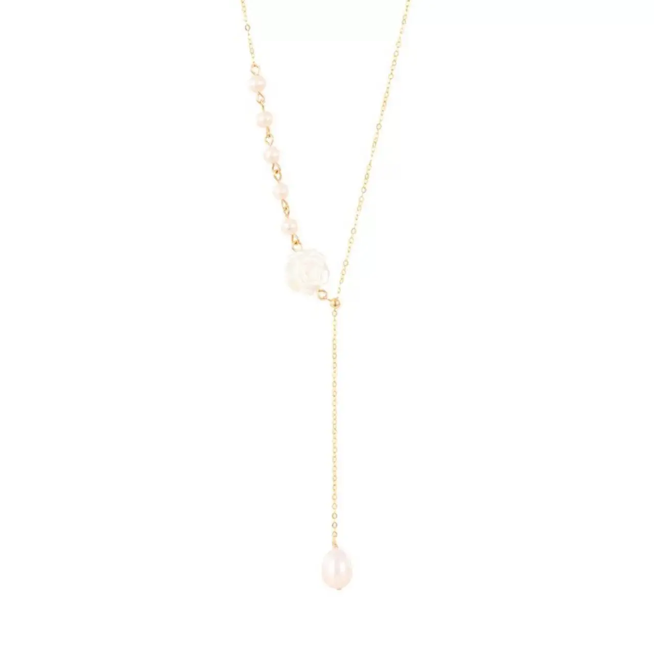 Double White Pearl Necklace French Retro Niche Design - Image 5
