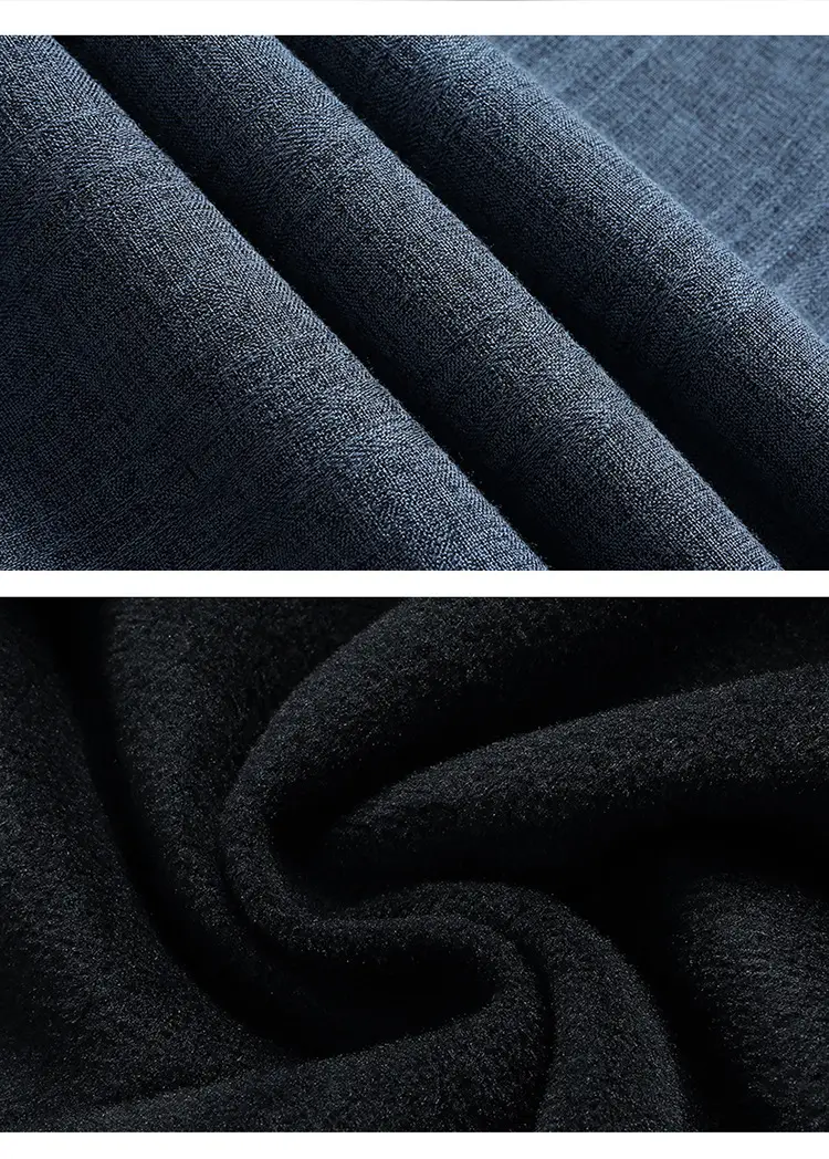Fleece Lined Men's Shirt Blue Long Sleeve Winter Warm — feature 22