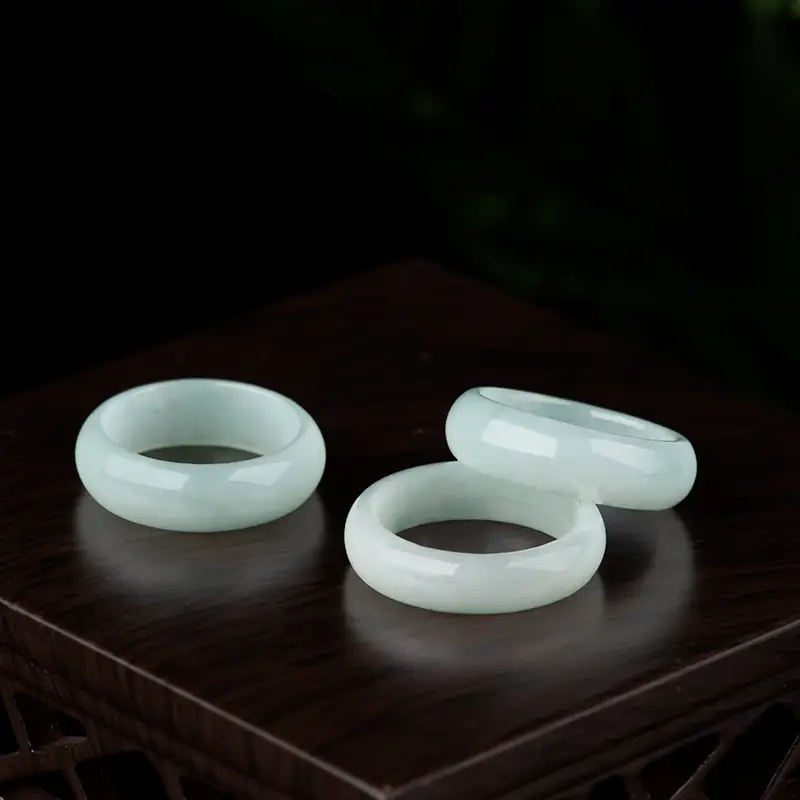 Natural Burma Jade Ice Jade Ring for Men Women - Image 2