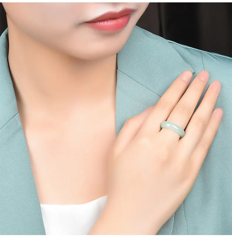 Natural Burma Jade Ice Jade Ring for Men Women — feature 10