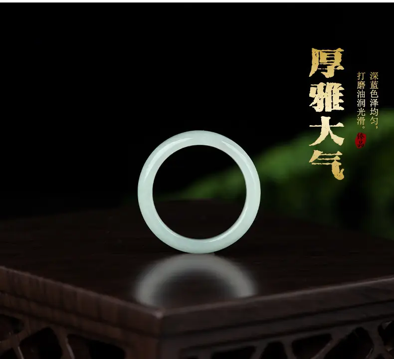 Natural Burma Jade Ice Jade Ring for Men Women — feature 7