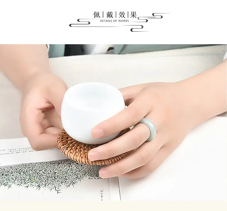 Natural Burma Jade Ice Jade Ring for Men Women — feature 9