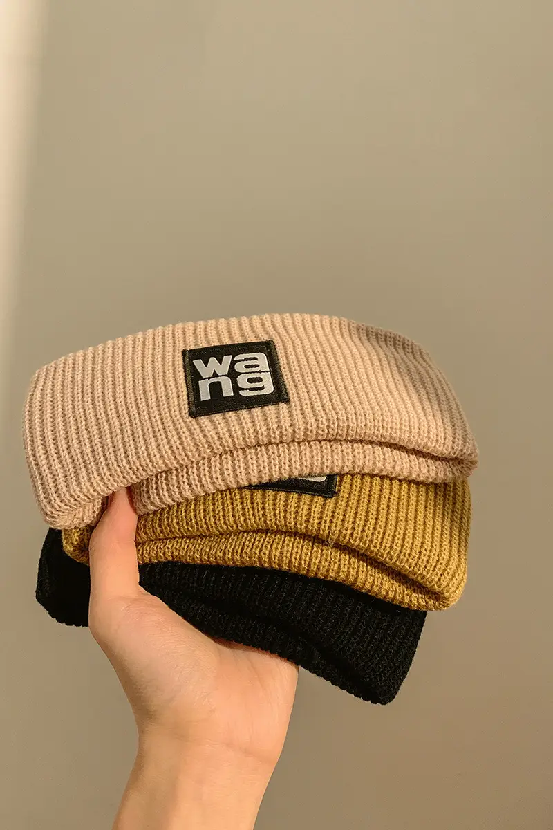 Women's Mini Knitted Wool Winter Headband Brown Black — feature 10