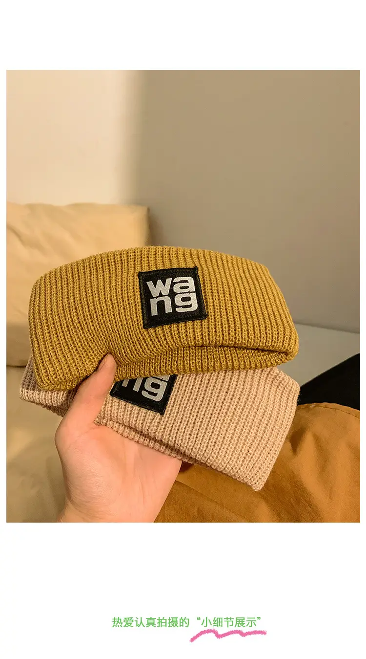 Women's Mini Knitted Wool Winter Headband Brown Black — feature 6