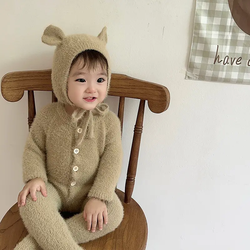 Baby Super Cute Jumpsuit Hat 0-2Yr Autumn Climbing Clothes - Image 5