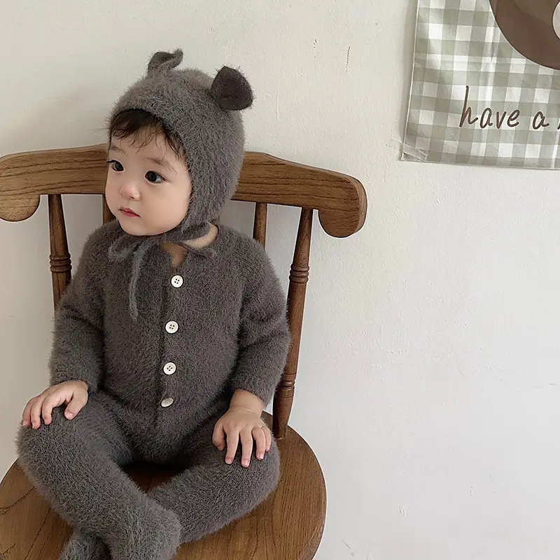Baby Super Cute Jumpsuit Hat 0-2Yr Autumn Climbing Clothes - Image 7