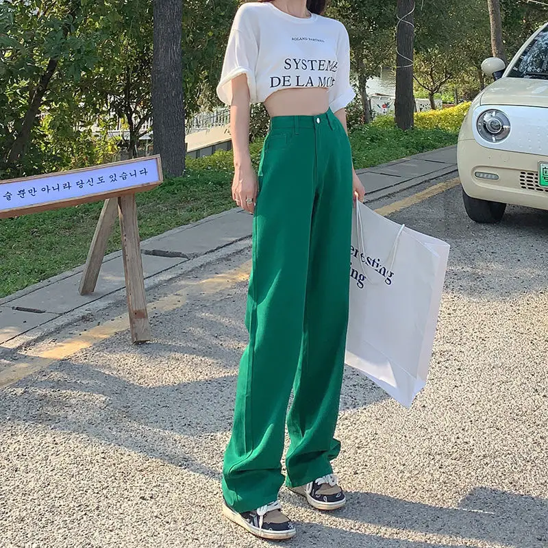 Women Wide Leg Jeans Autumn 2025 Pink - Image 2