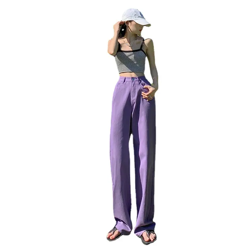 Women Wide Leg Jeans Autumn 2025 Pink - Image 6