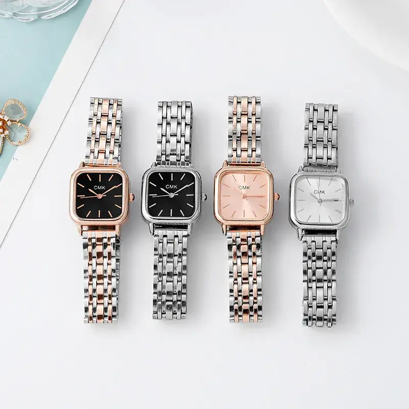 Gold Square Roman Digital Women's Watch