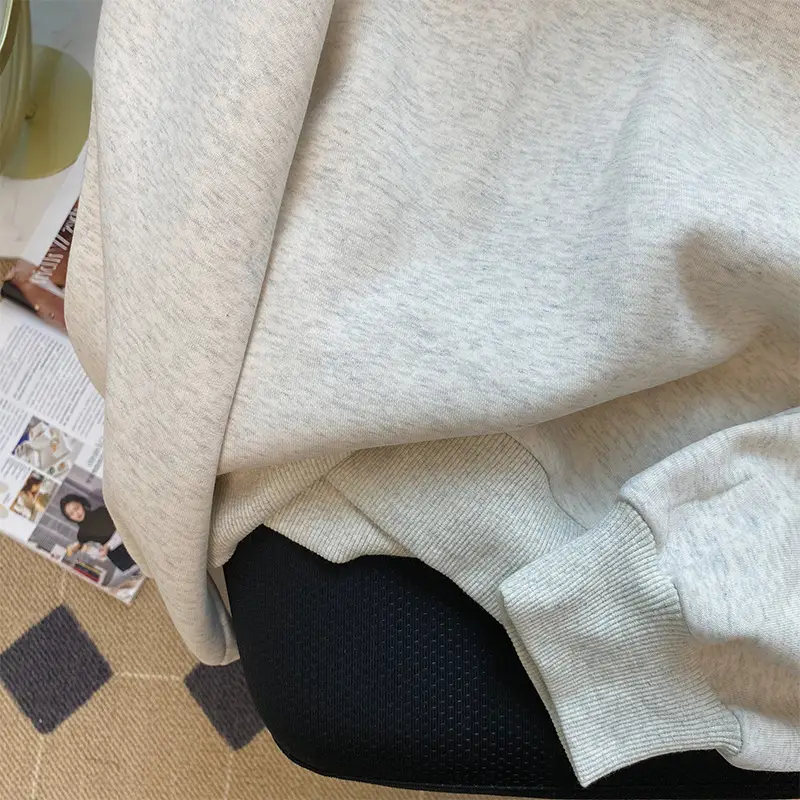 Women's Cream Full-Zip Hoodie with Black Logo