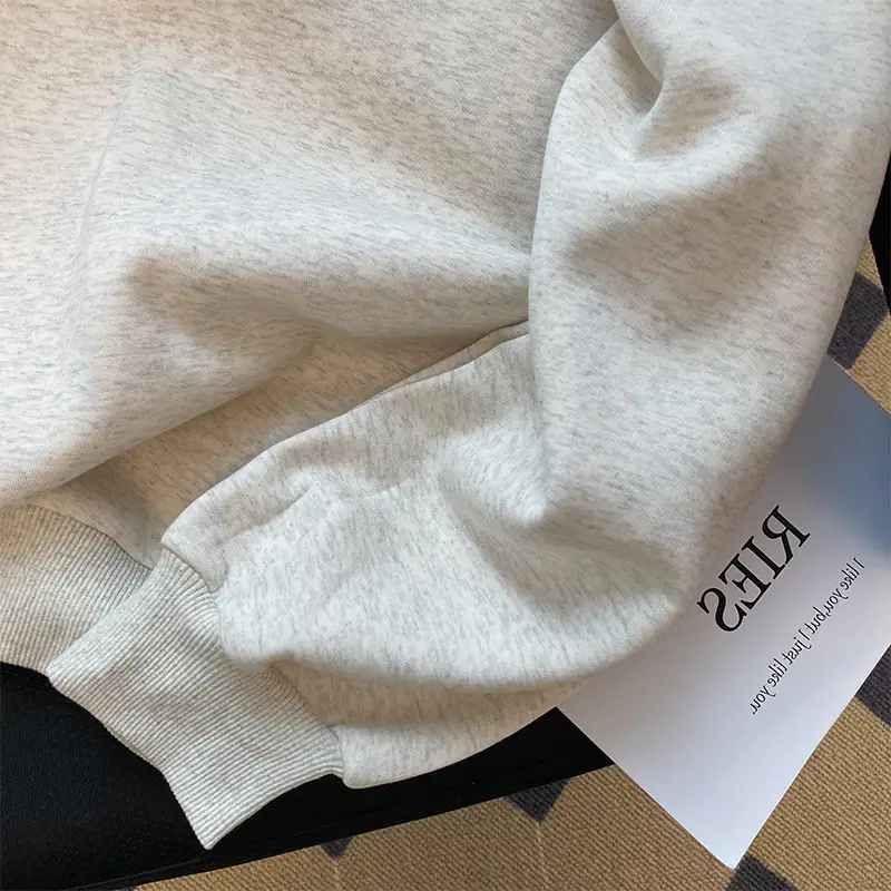 Women's Cream Full-Zip Hoodie with Black Logo