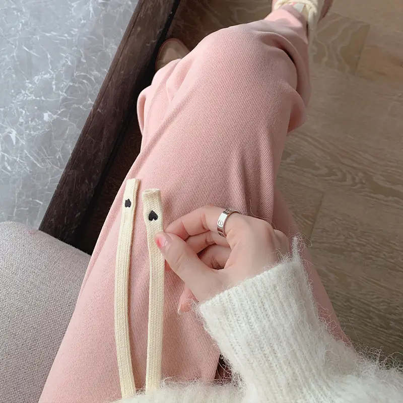 Women's Light Blue Drawstring Leg Pants Spring Fall Wear - Image 13