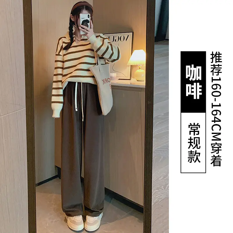 Women's Light Blue Drawstring Leg Pants Spring Fall Wear - Image 3
