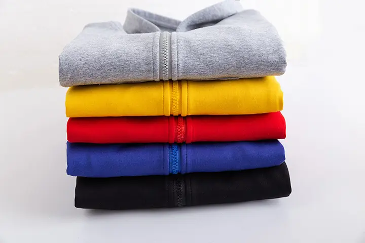 Blue Fleece Zipper Hoodie for Boys Middle Age Winter — feature 2
