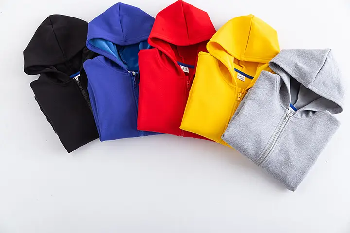 Blue Fleece Zipper Hoodie for Boys Middle Age Winter — feature 4