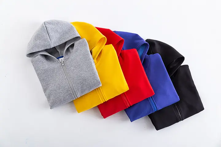 Blue Fleece Zipper Hoodie for Boys Middle Age Winter — feature 5
