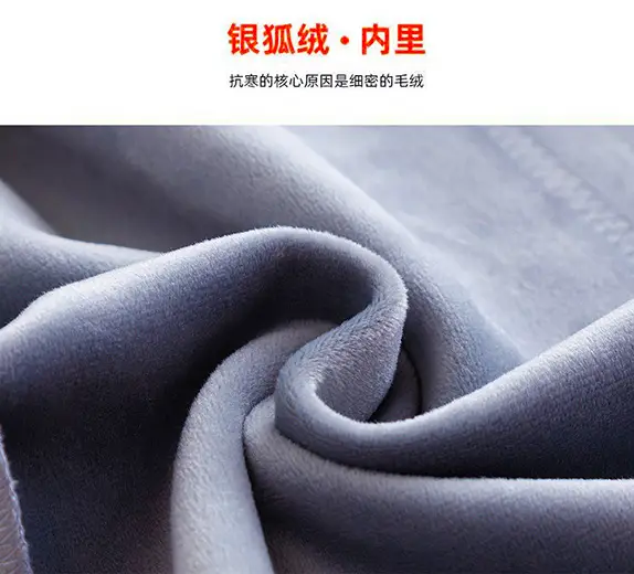 Blue Fleece Zipper Hoodie for Boys Middle Age Winter — feature 8