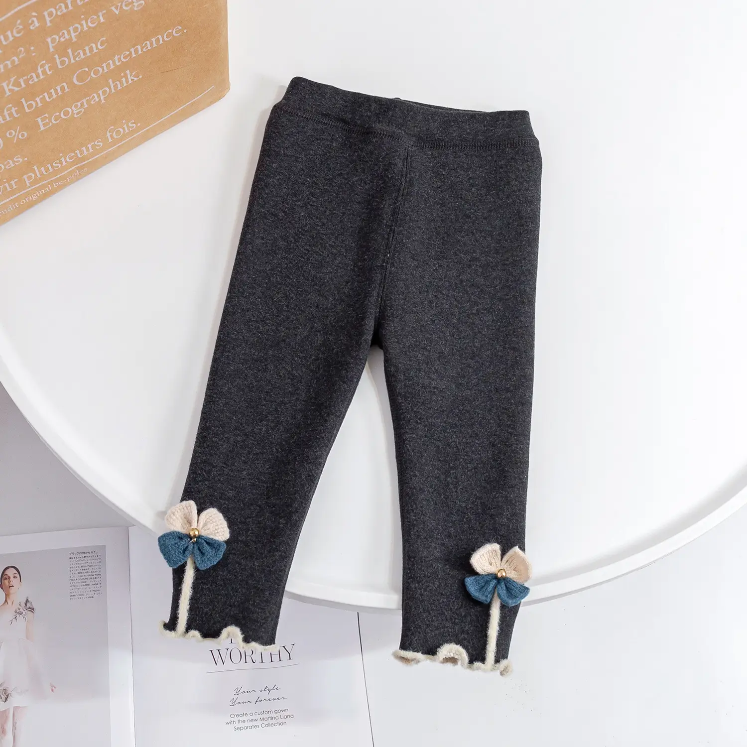 Girls Velvet Leggings Winter Warm One-Piece Pants