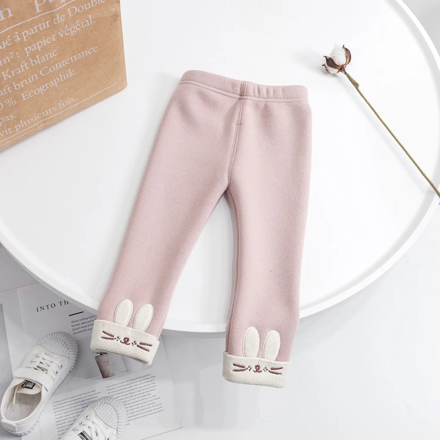 Girls Velvet Leggings Winter Warm One-Piece Pants