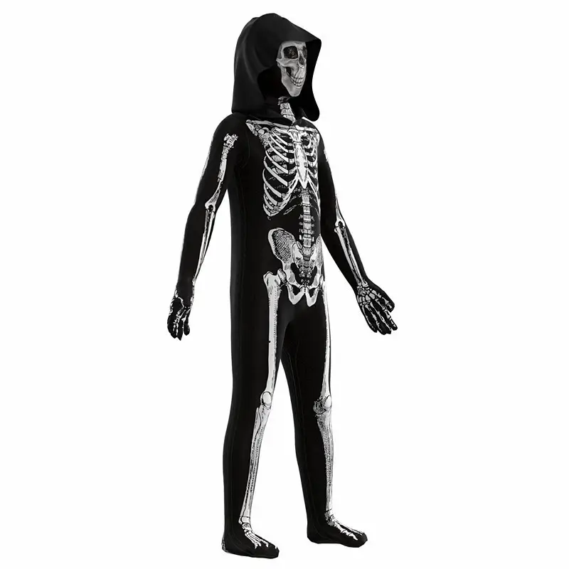 Children's Horror Skull Tights Halloween Costume Skeleton Jumpsuit