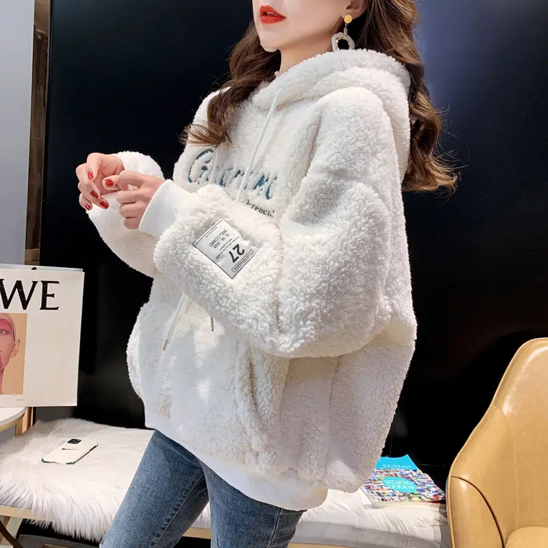 Pink Fleece Lined Women's Winter Jacket with Embroidery — feature 16
