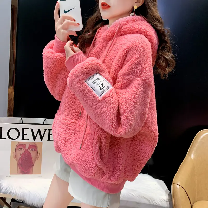 Pink Fleece Lined Women's Winter Jacket with Embroidery — feature 8