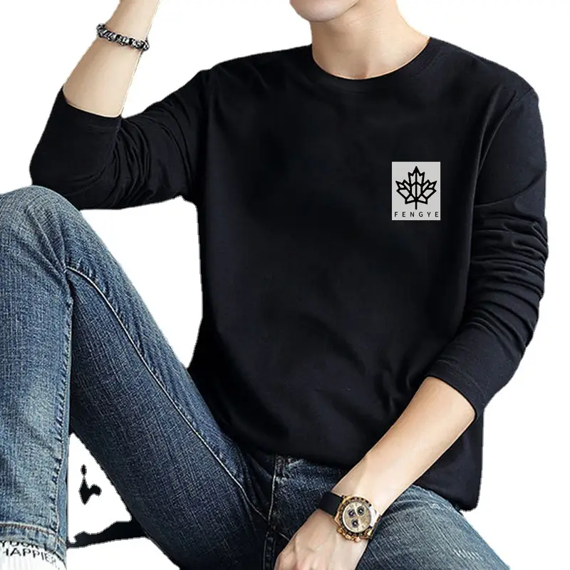 Men Black Korean Style T-Shirt for Teenagers - Image 18