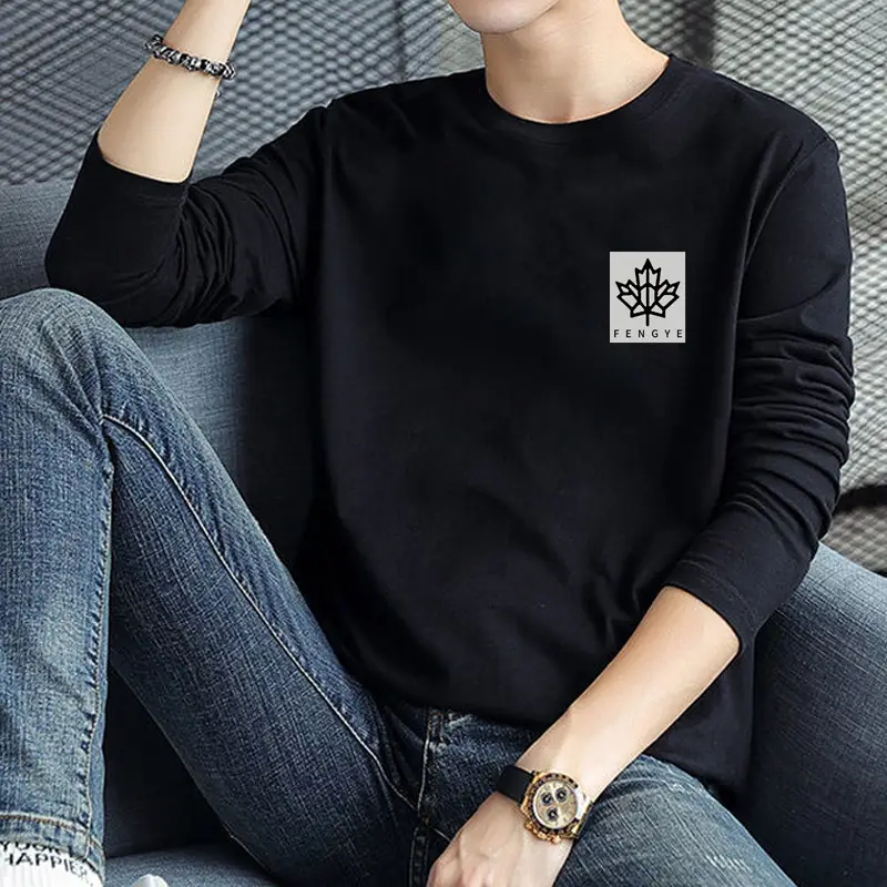 Men Black Korean Style T-Shirt for Teenagers - Image 14
