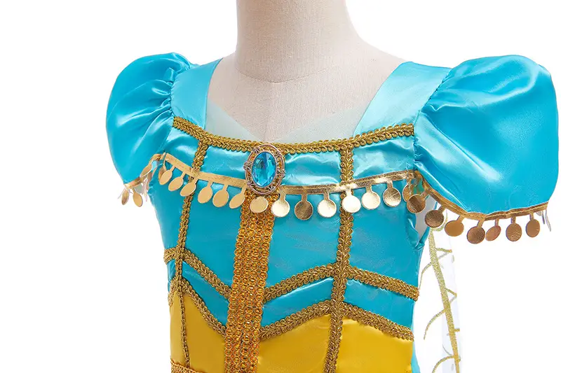 Halloween Princess Jasmine Dress Blue Peacock Print — feature 5