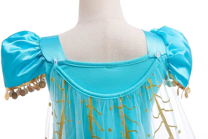 Halloween Princess Jasmine Dress Blue Peacock Print — feature 6