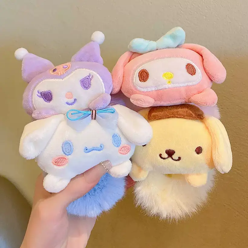 Plush Cartoon Hair Bands for Kids Girls Bow Accessories - Image 5