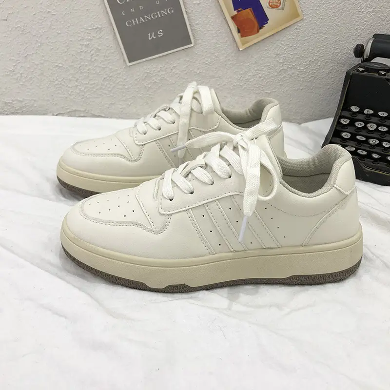 Dexun Shoes Skateboard Shoes Women's Ins Versatile Two-Bar White Shoes New Student Sports and Casual Shoes Kdl-Bx001 - Image 6