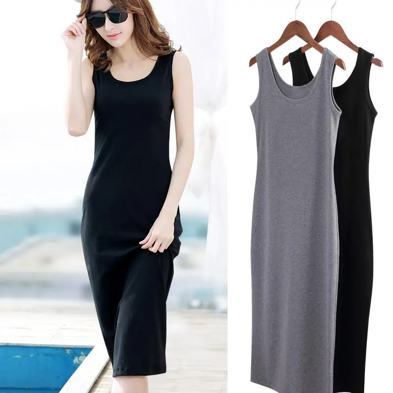 Black Sleeveless Camisole Dress Women Autumn Mid Length - Image 11