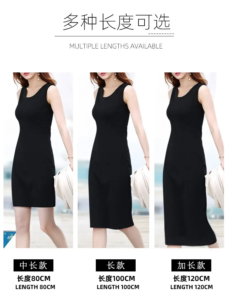 Black Sleeveless Camisole Dress Women Autumn Mid Length — feature 2