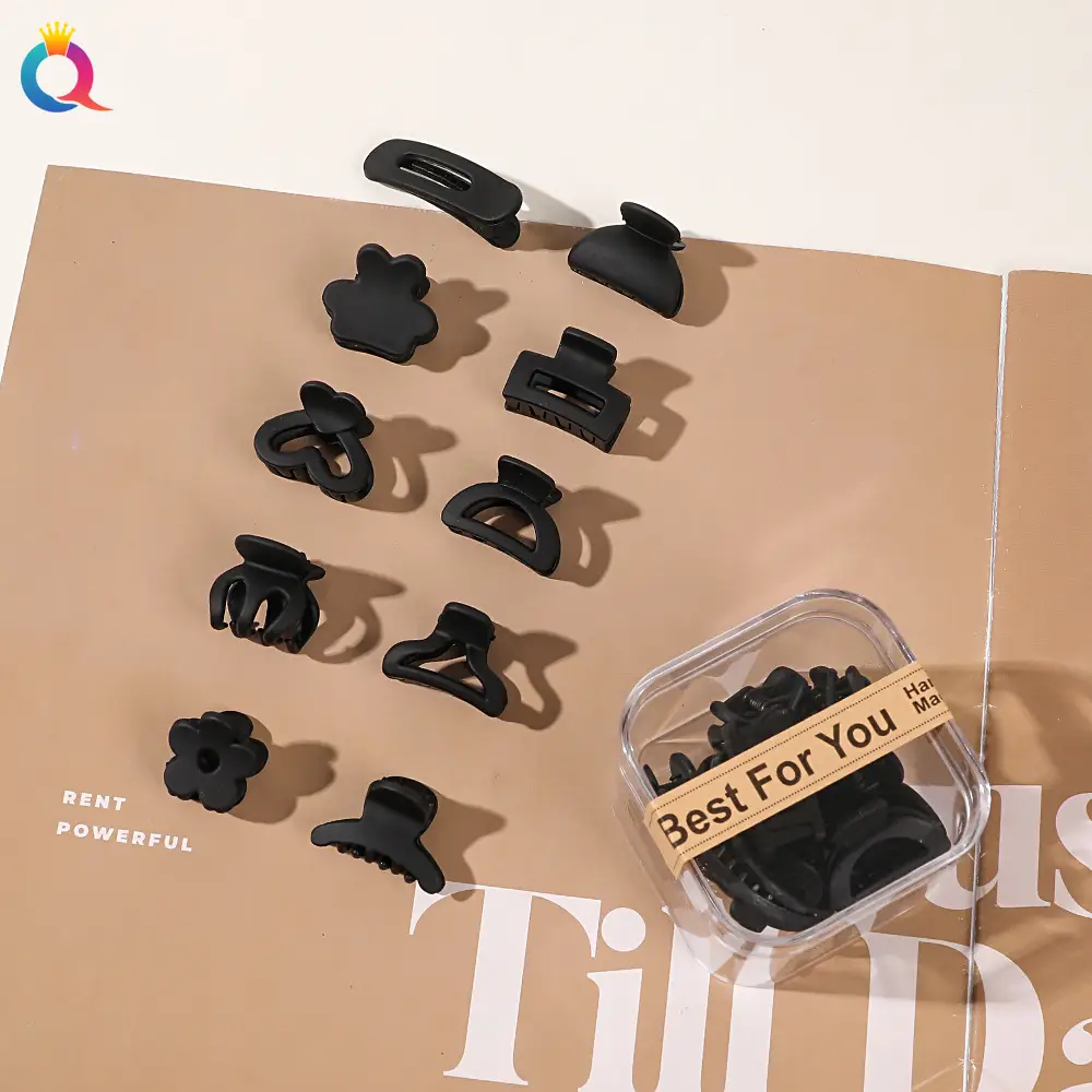 Black Crossbody Hair Clips for Women - 10 Pcs Wholesale - Image 33