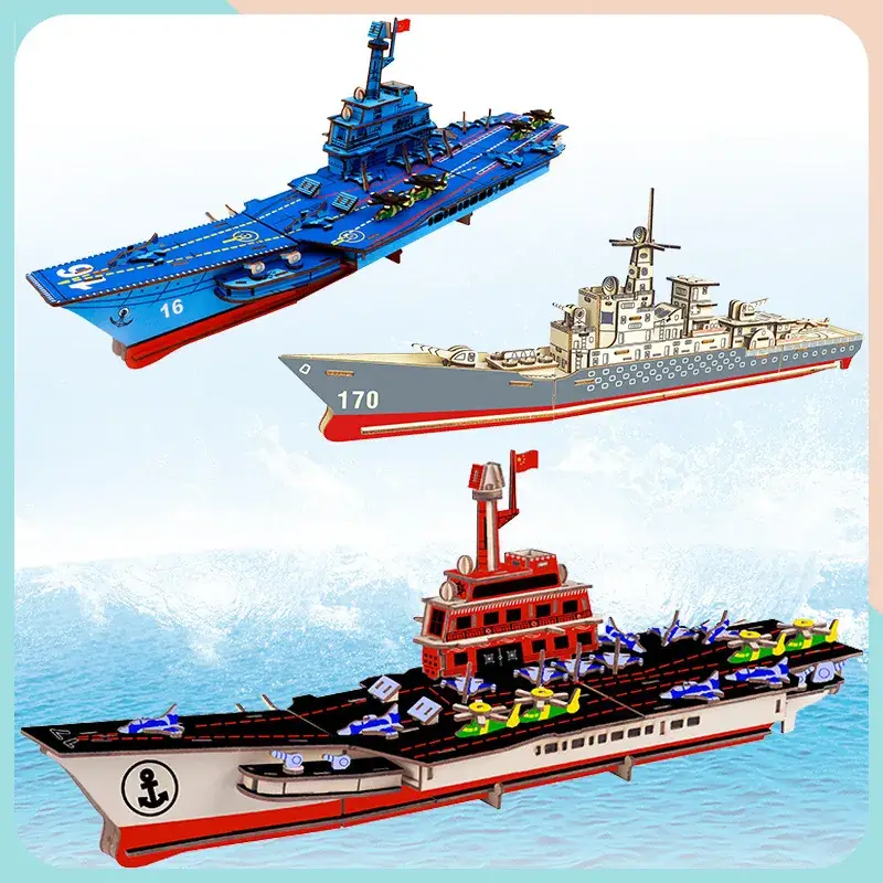 3D Wooden Aircraft Carrier Puzzle for Kids - Image 17
