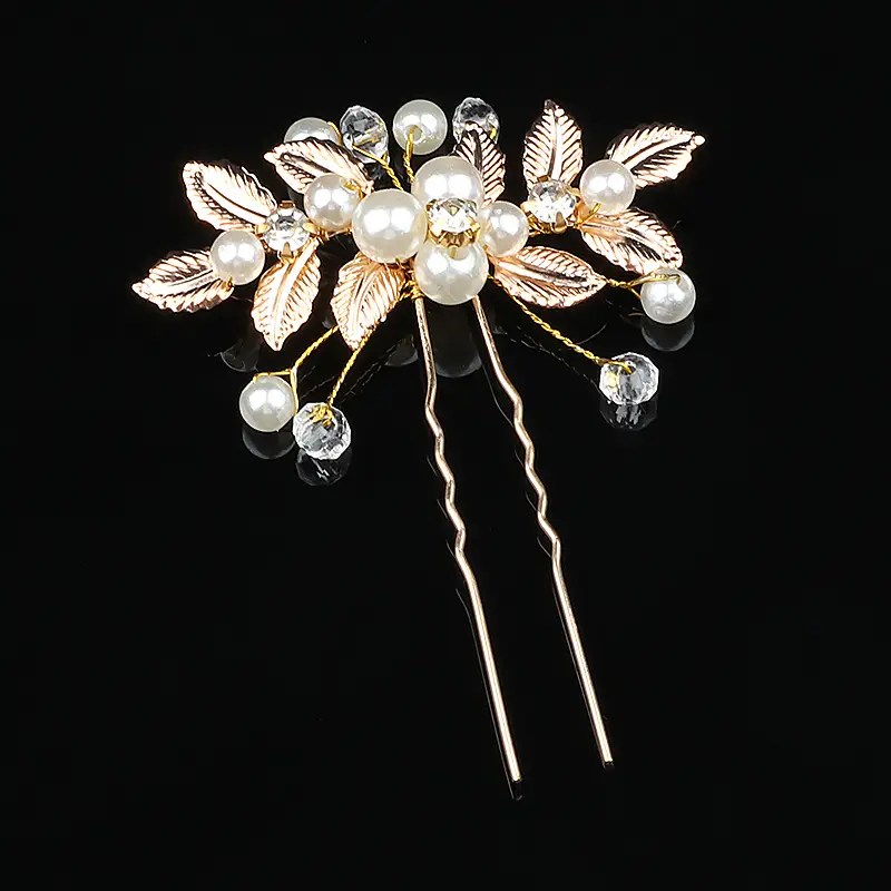 Antique Pearl Leaf Hair Comb for European American Brides - Image 19
