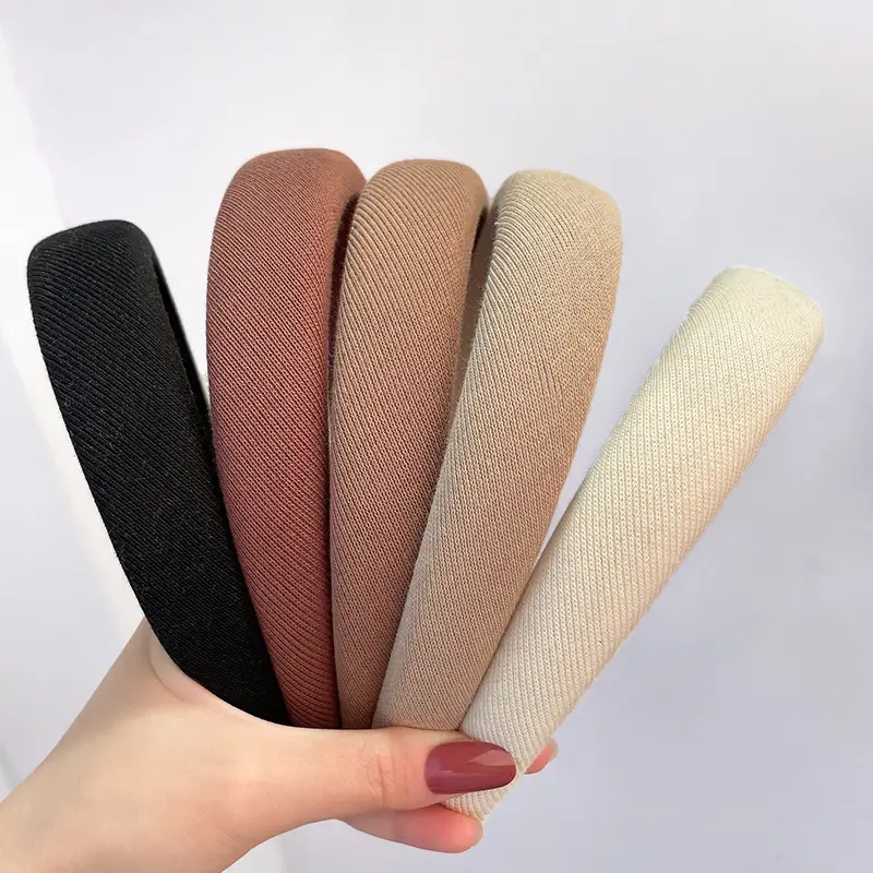 Milky Coffee Sponge Headband K-Style Hairpin