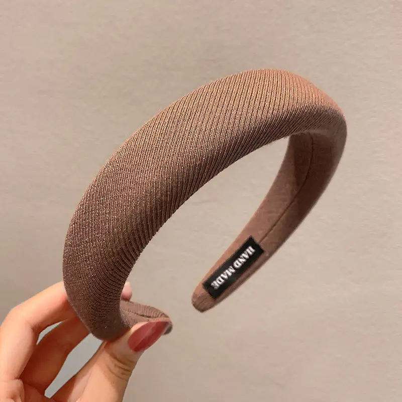 Milky Coffee Sponge Headband K-Style Hairpin