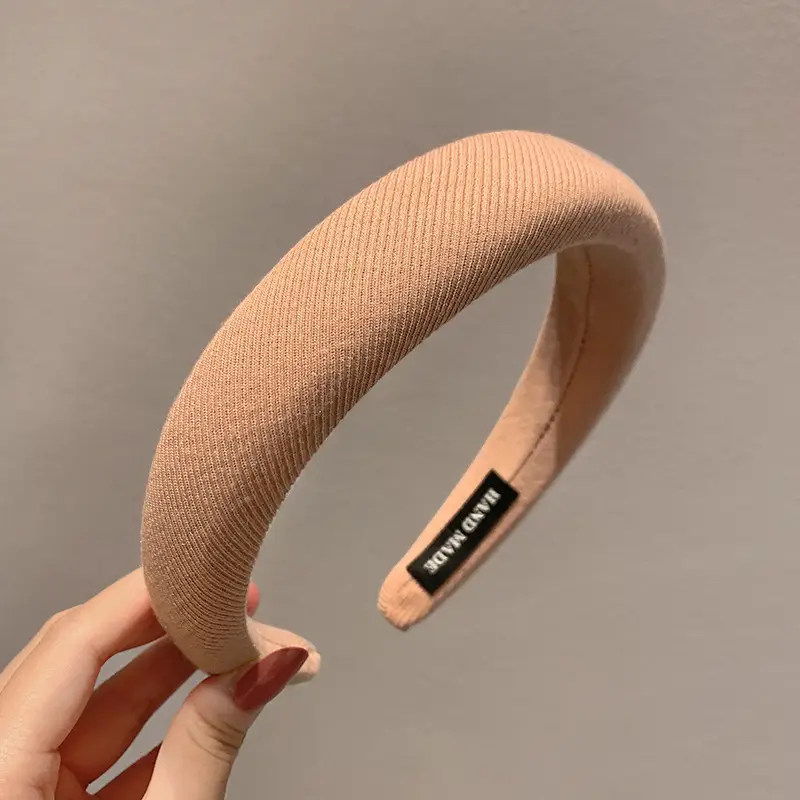 Milky Coffee Sponge Headband K-Style Hairpin