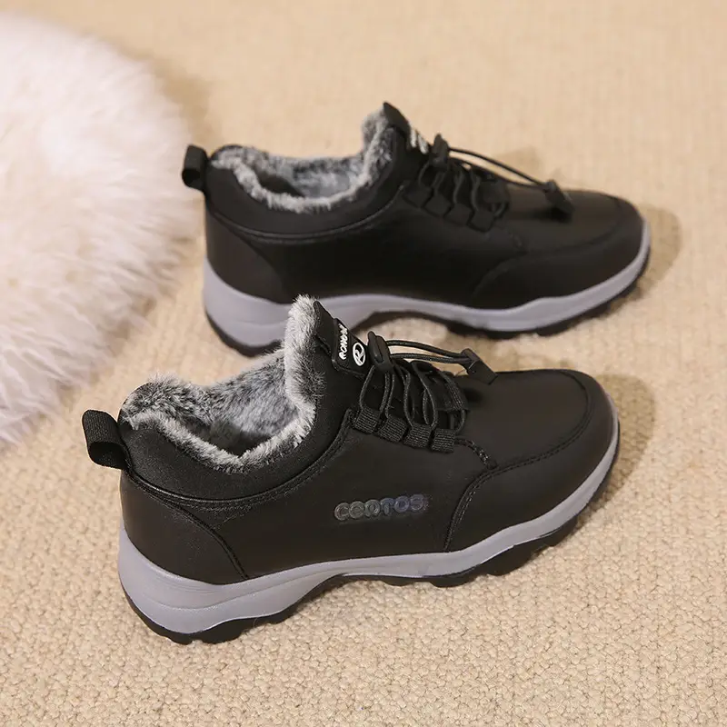 Women's Fleece Lined Snow Boots Maroon Winter Warm Slip-on - Image 4