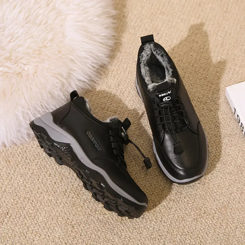 Women's Fleece Lined Snow Boots Maroon Winter Warm Slip-on - Image 6