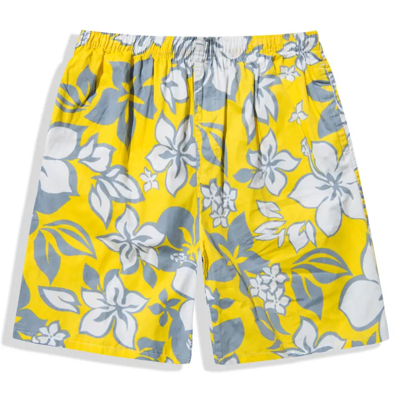 Men Cotton Beach Pants Large Size Fat Men Loose Casual Shorts