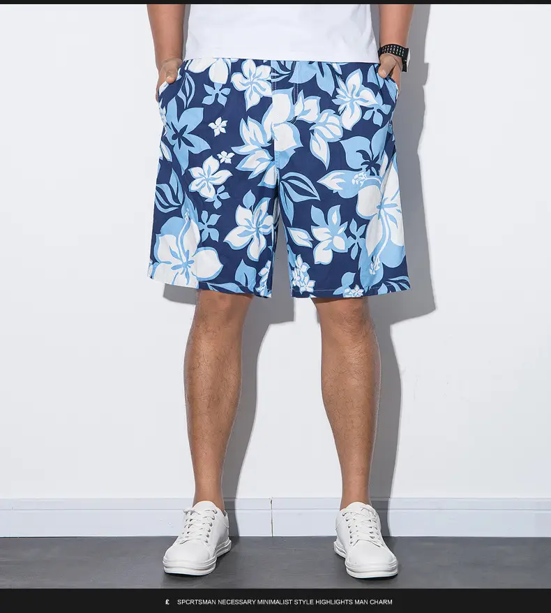 Men Cotton Beach Pants Large Size Fat Men Loose Casual Shorts — feature 11