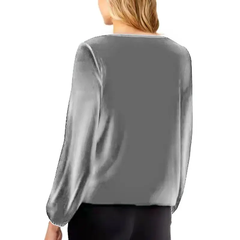 2022 V-Neck Sequin Off-Shoulder T-Shirt Women — feature 11